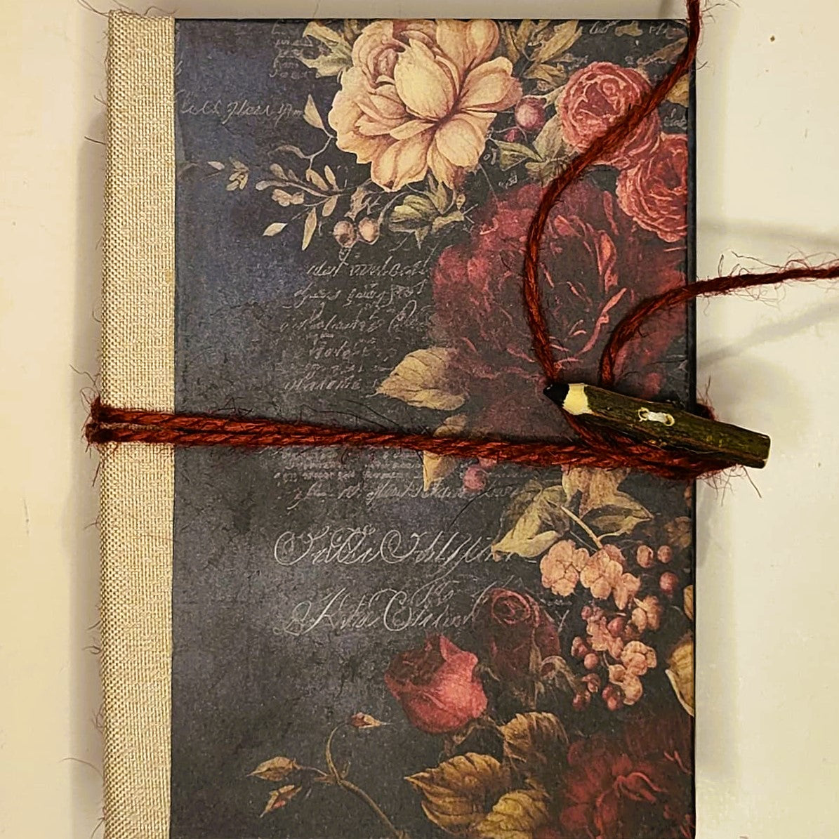 Taccuino fatto a mano tascabile con carta riciclata — "Ritmo Lento" Rosa Antica