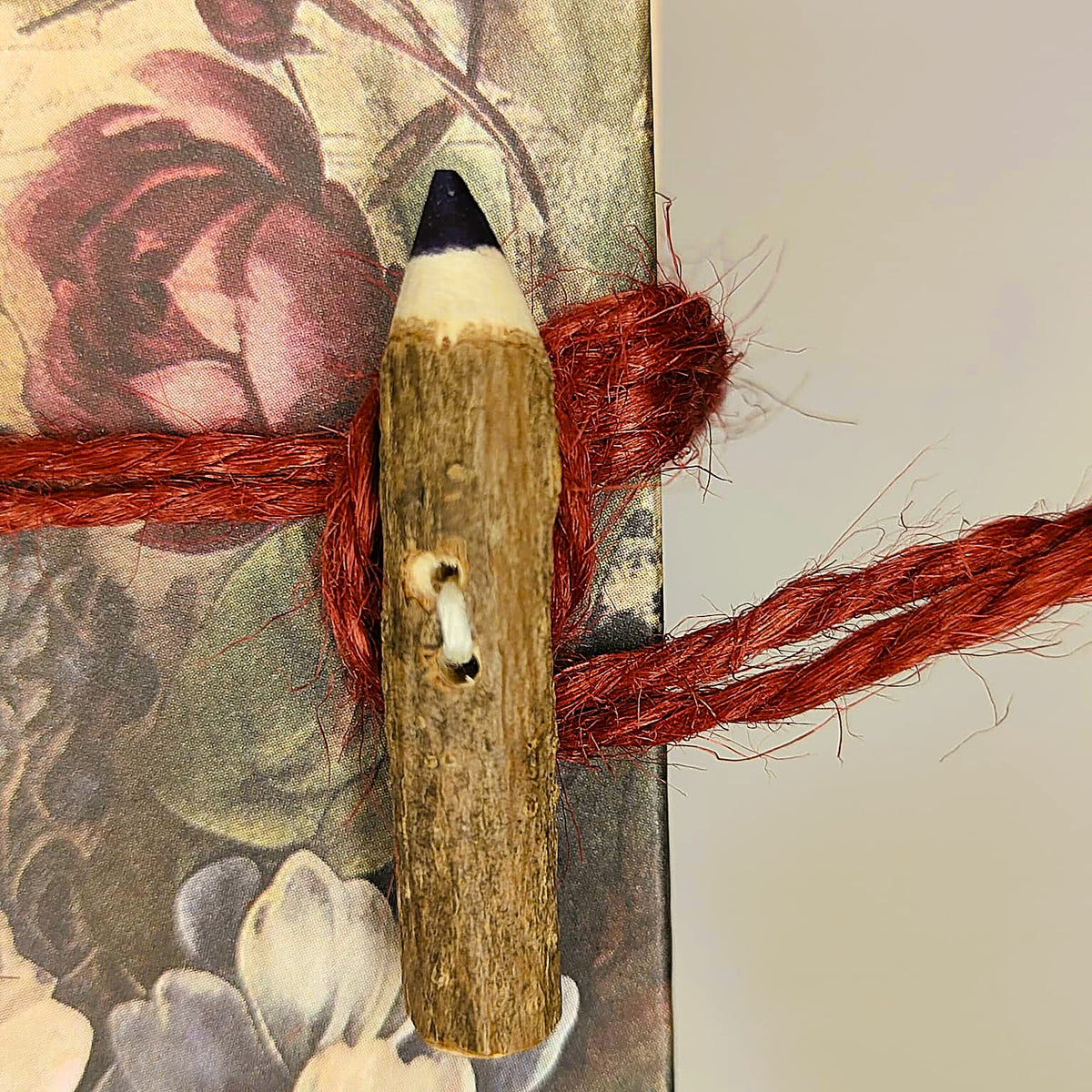 Taccuino fatto a mano tascabile con carta riciclata — "Ritmo Lento" Rosa Antica