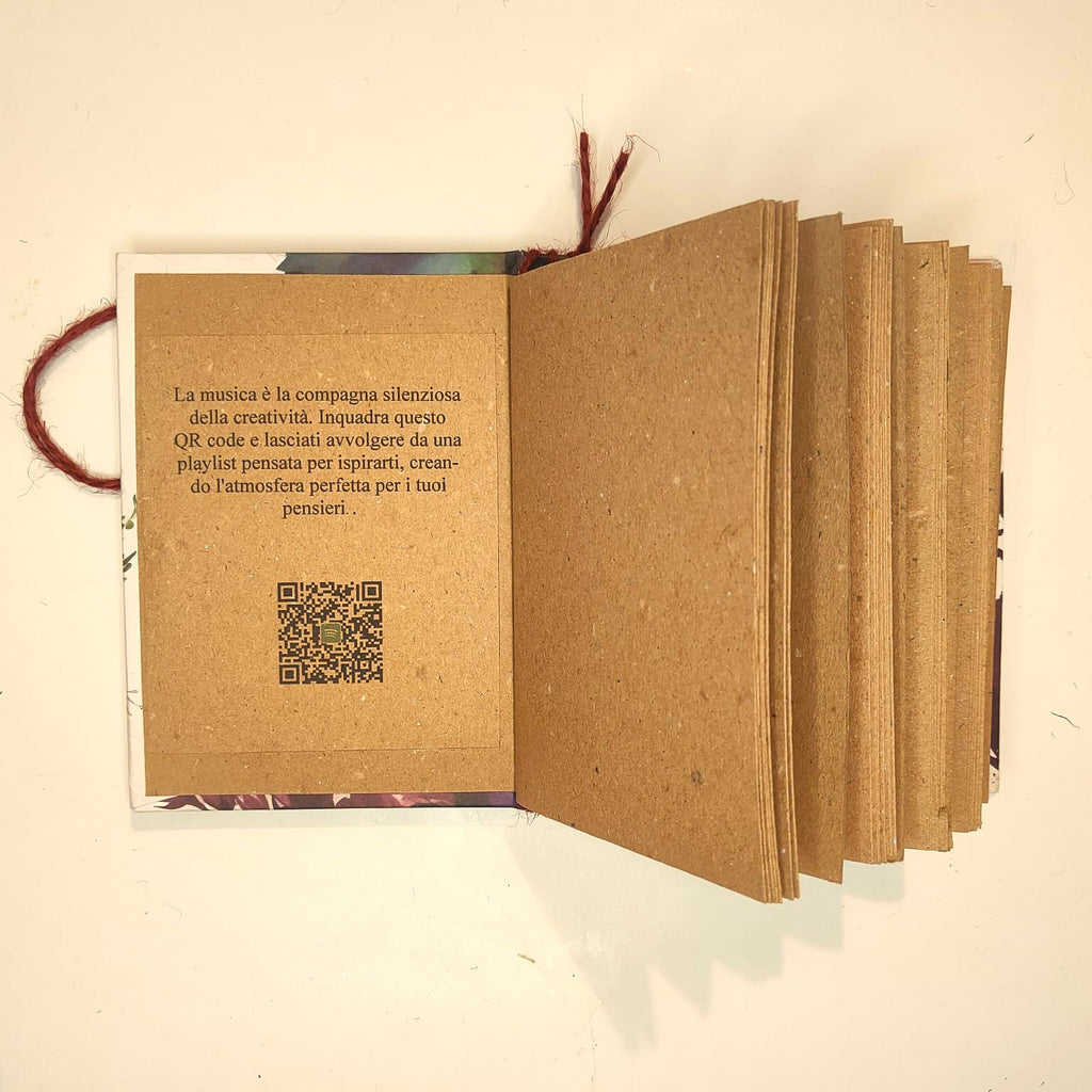 Taccuino fatto a mano tascabile con carta riciclata — "Ritmo Lento" Rosa Antica