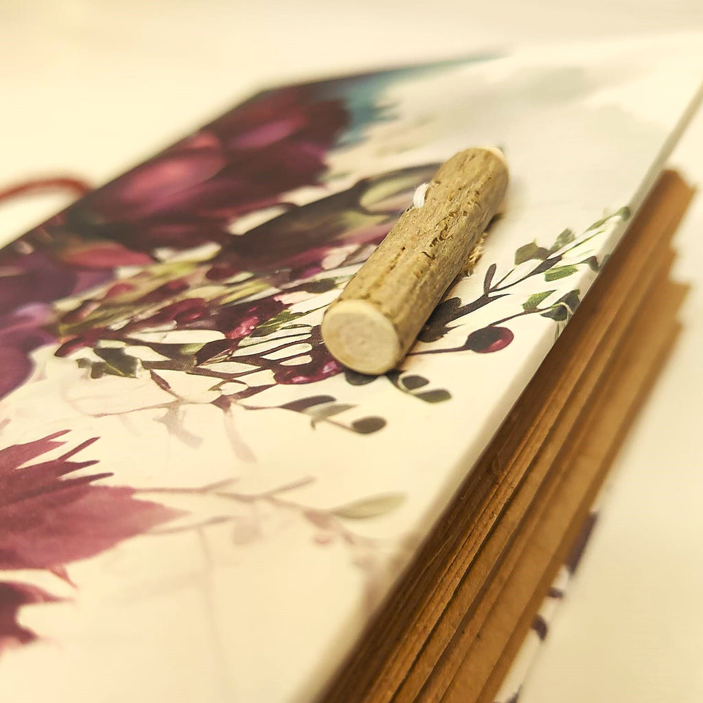 Taccuino fatto a mano tascabile con carta riciclata — "Ritmo Lento" Rosa Antica