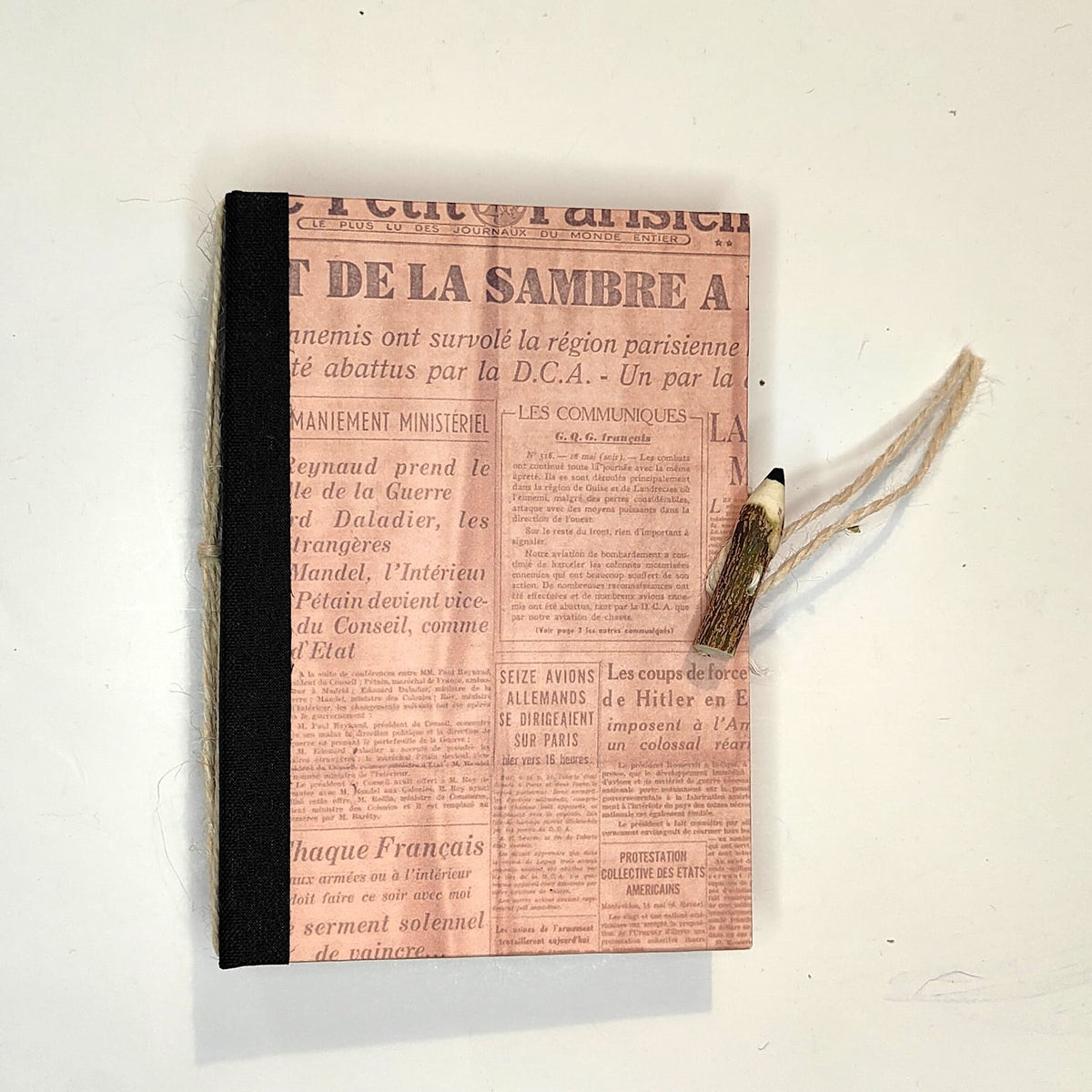 Bloc-notes fatto a mano tascabile con carta riciclata — "Fogli di Tempo" Echi di Stampa